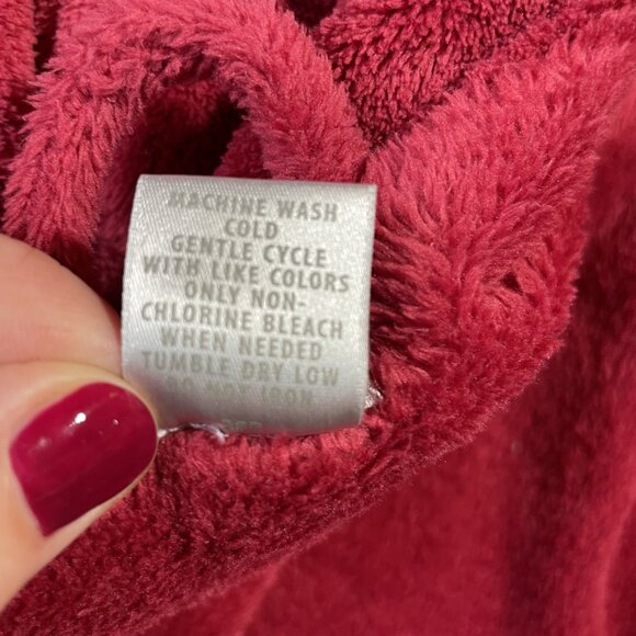 NWT Great Northwest Sleepwear Lounge Robe Heavyweight Plush Red Burgundy Size M - Picture 14 of 15